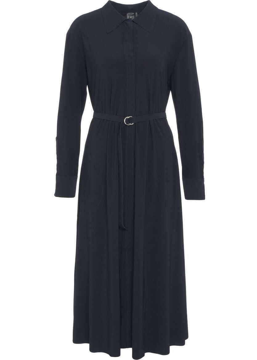 Rochii lungi NORMA KAMALI Maxi dress with waist belt Blue Femei (BM 19032205) 2