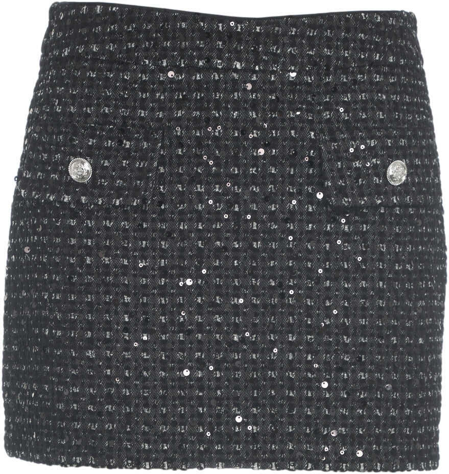 Fuste scurte Liu Jo Boucl mini skirt with sequins Black Femei (BM 19032235) 2
