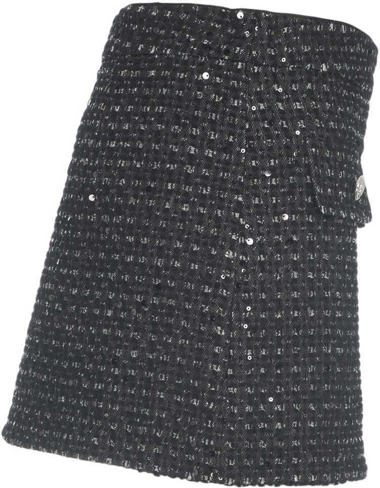 Fuste scurte Liu Jo Boucl mini skirt with sequins Black Femei (BM 19032235) 3