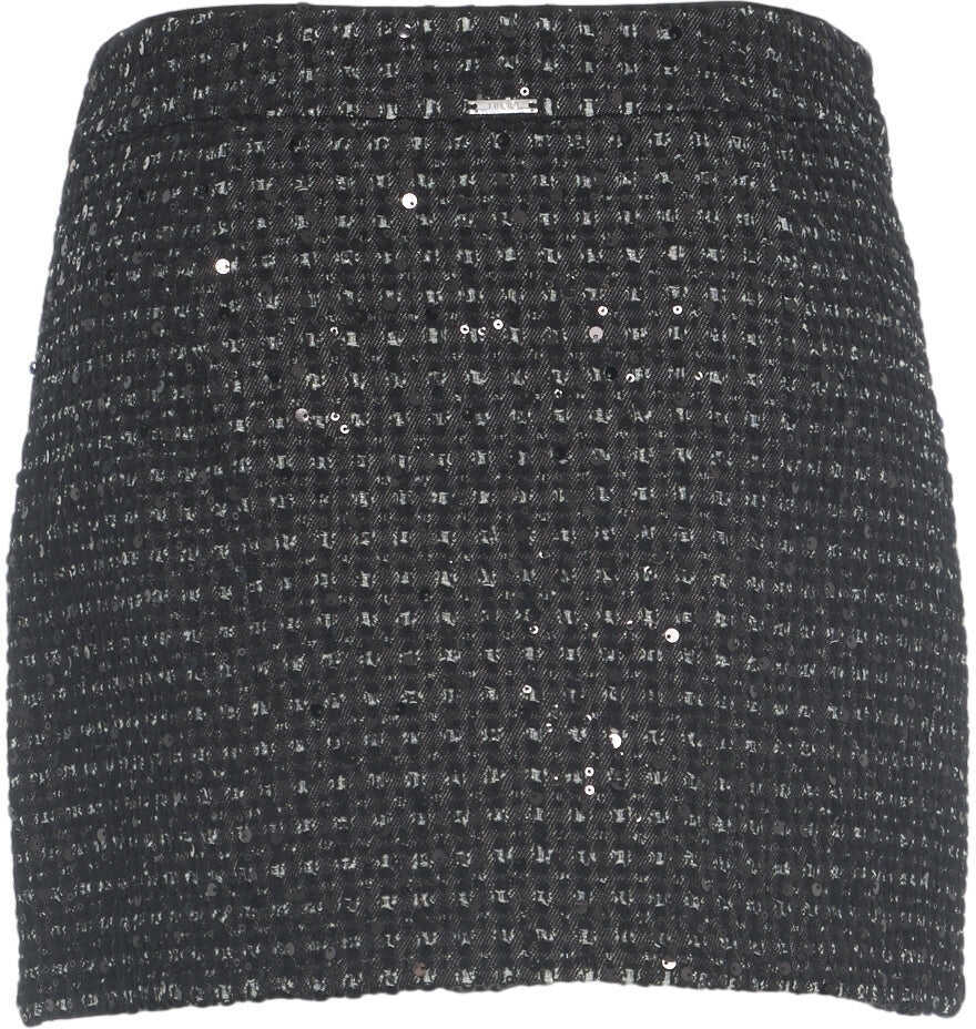 Fuste scurte Liu Jo Boucl mini skirt with sequins Black Femei (BM 19032235) 4