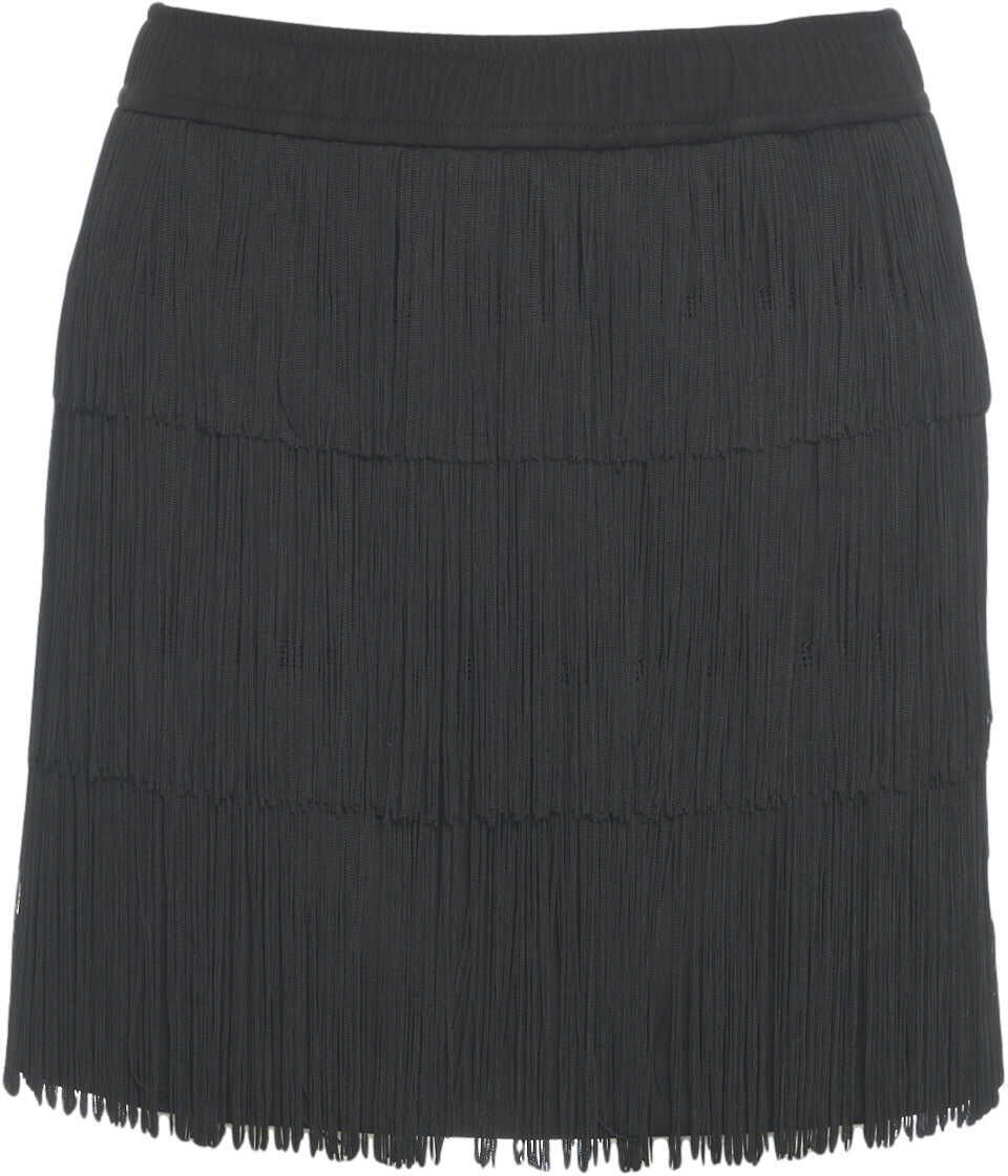 Fuste scurte 8PM Mini skirt with fringes Julia Black Femei (BM 19032238) 2