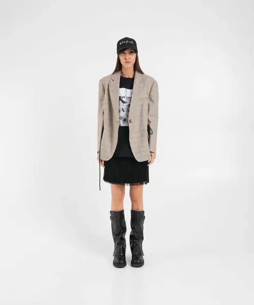 Fuste scurte 8PM Mini skirt with fringes Julia Black Femei (BM 19032238) 3