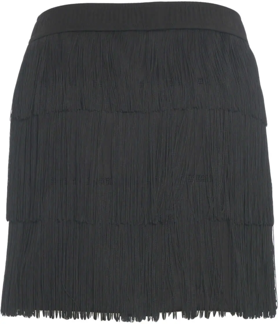 Fuste scurte 8PM Mini skirt with fringes Julia Black Femei (BM 19032238) 5