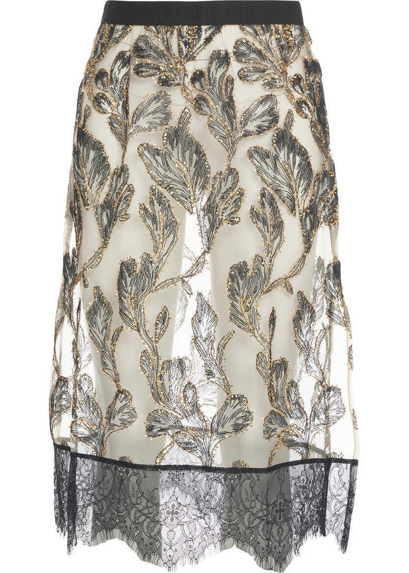 Fuste lungi Munthe Midi skirt with embroideries Gold Femei (BM 19032250) 2