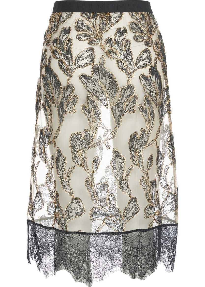 Fuste lungi Munthe Midi skirt with embroideries Gold Femei (BM 19032250) 6