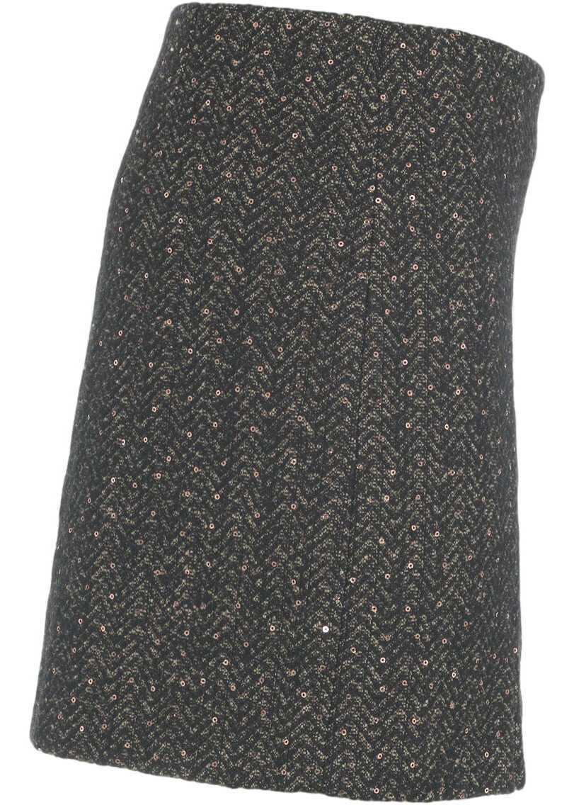 Fuste scurte Kaos Mini skirt with sequins Brown Femei (BM 19032256) 4