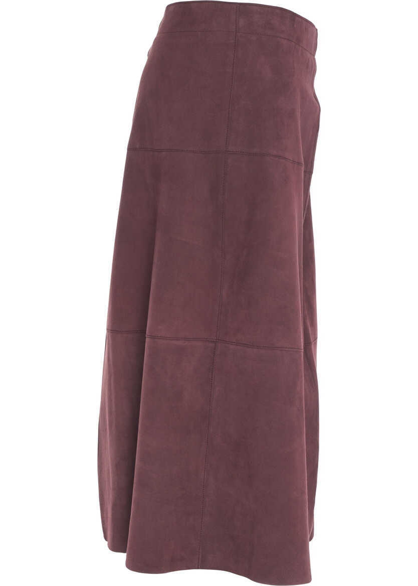 Fuste lungi THE JACKIE Suede midi skirt Rhea Red Femei (BM 19032265) 3