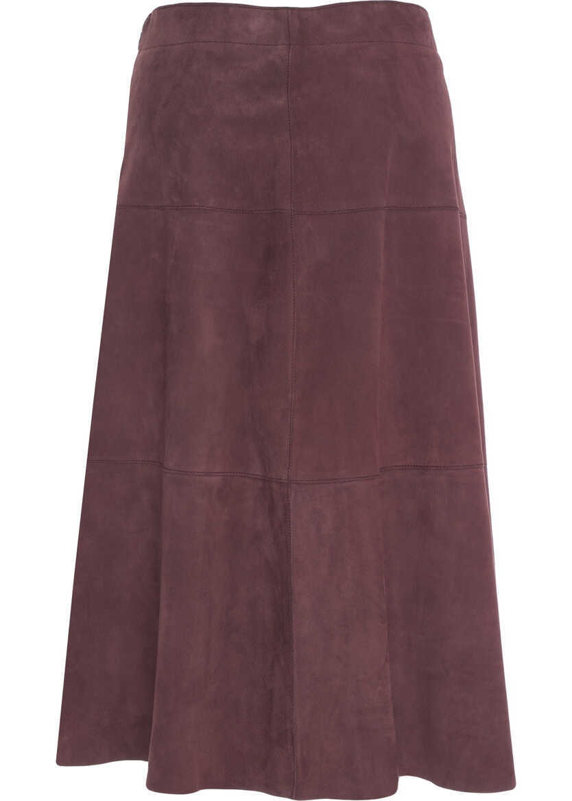 Fuste lungi THE JACKIE Suede midi skirt Rhea Red Femei (BM 19032265) 4
