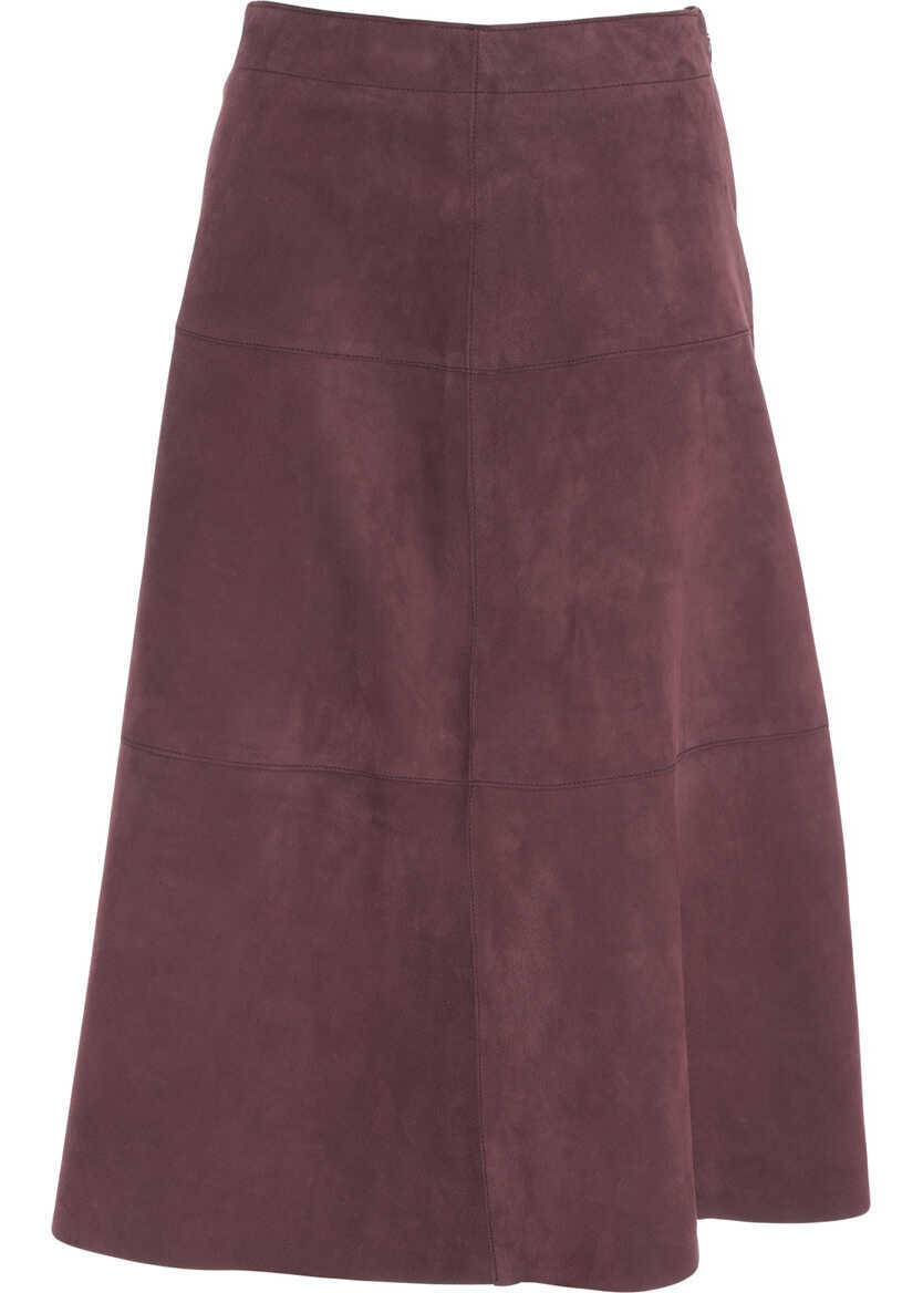 Fuste lungi THE JACKIE Suede midi skirt Rhea Red Femei (BM 19032265) 1