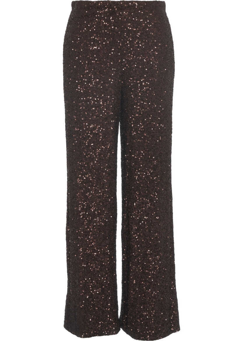 Pantaloni office Solotre Trousers with sequins Brown Femei (BM 19032382) 2