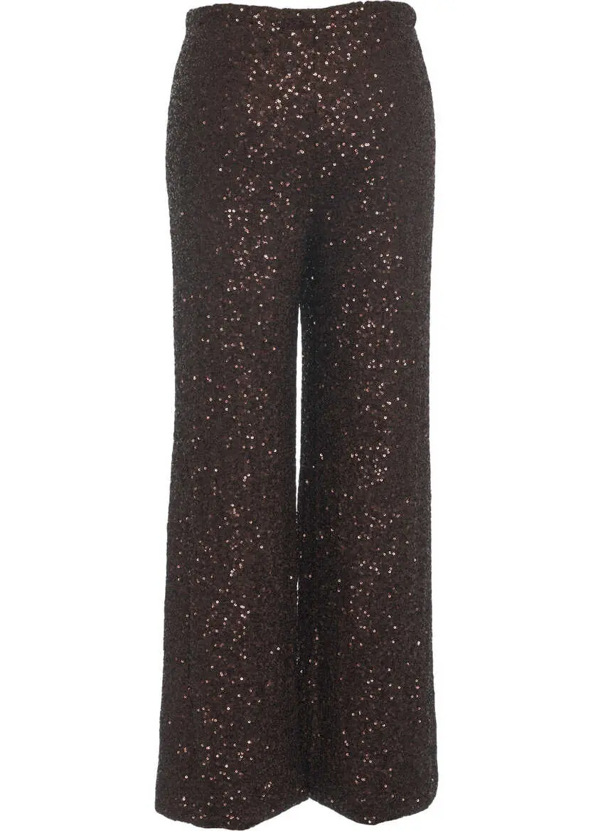 Pantaloni office Solotre Trousers with sequins Brown Femei (BM 19032382) 5