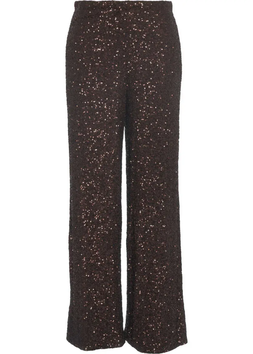 Pantaloni office Solotre Trousers with sequins Brown Femei (BM 19032382) 1