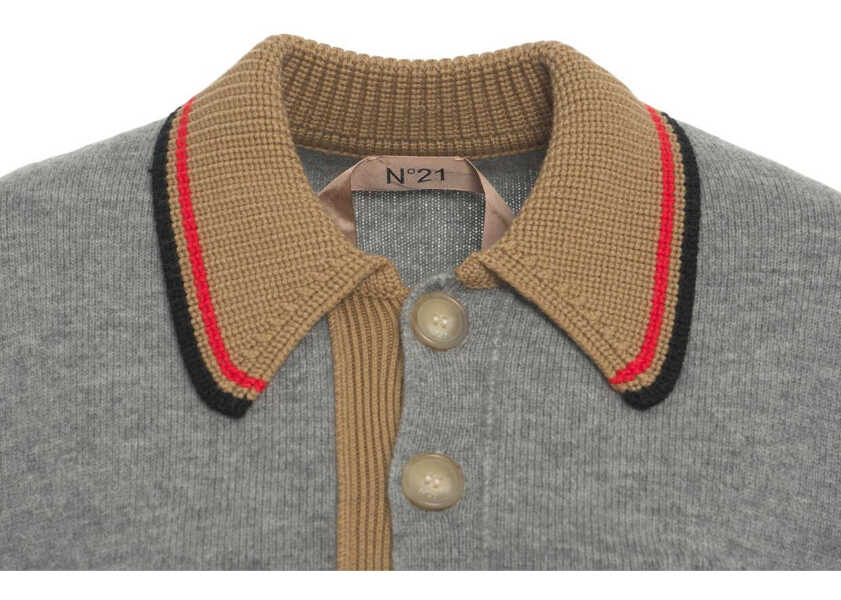 Tricouri Polo N21 Knit polo shirt Grey Femei (BM 19032538) 4