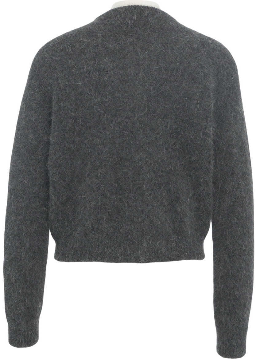 Cardigane Roberto Collina Knit Cardigan with Button Closure Grey Femei (BM 19032547) 7