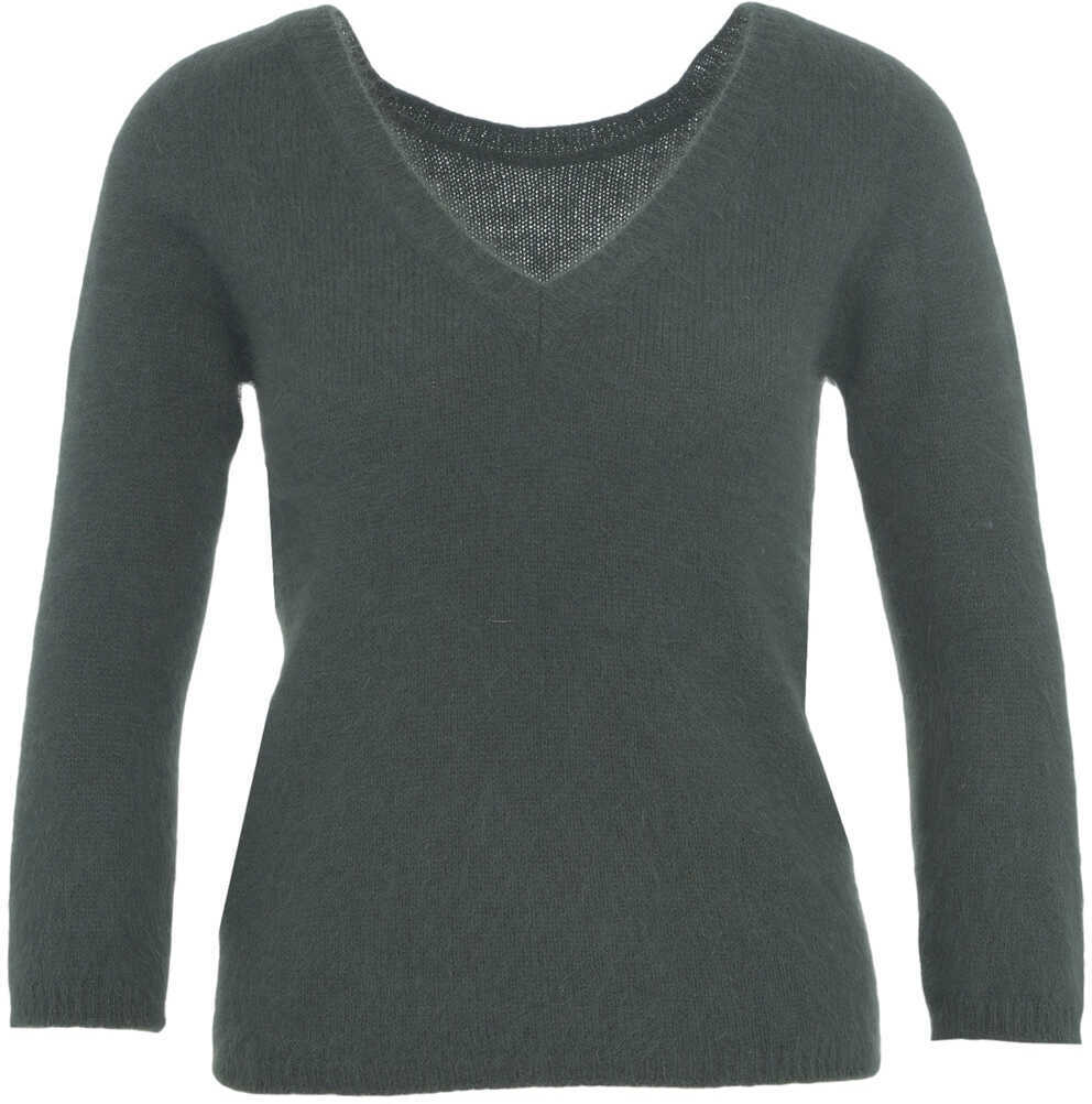 Pulovere Roberto Collina Knitted Sweater with V-Neck Green Femei (BM 19032550) 1