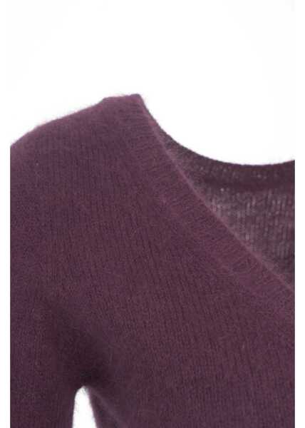 Pulovere Roberto Collina Knitted Sweater with V-Neck Red Femei (BM 19032550) 4