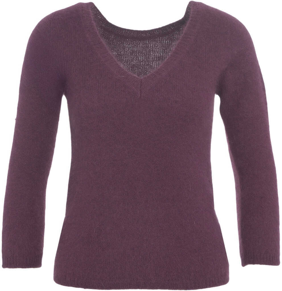 Pulovere Roberto Collina Knitted Sweater with V-Neck Red Femei (BM 19032550) 6