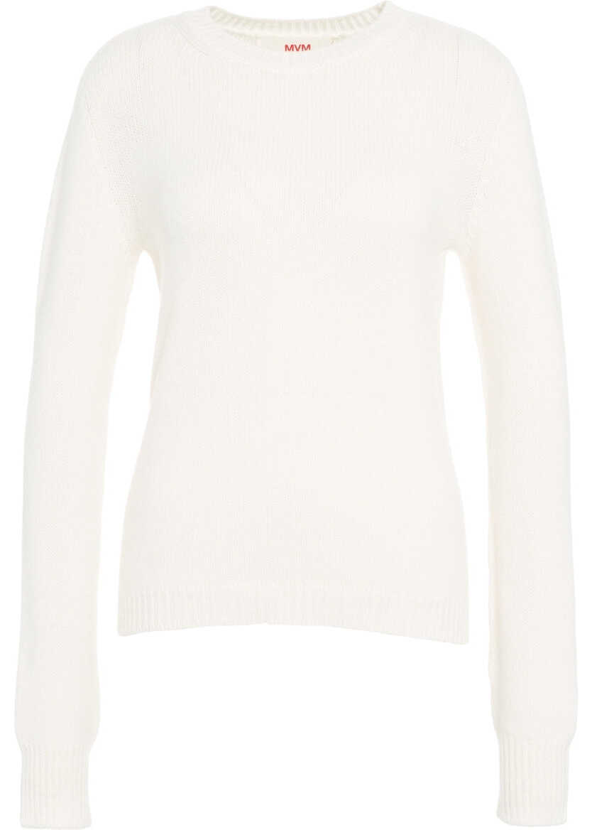 Pulovere MVM Knit Sweater with Crew Neck White Femei (BM 19032562) 2