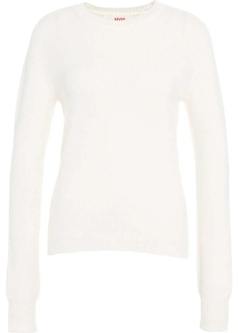 Pulovere MVM Knit Sweater with Crew Neck White Femei (BM 19032562) 1