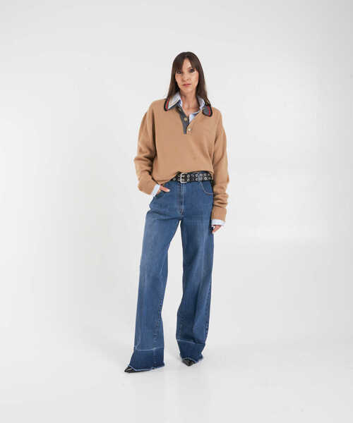 Tricouri Polo N21 Knit polo shirt Beige Femei (BM 19032571) 3