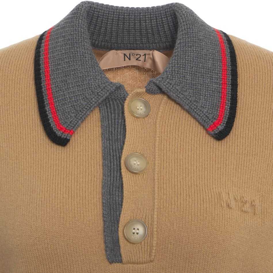 Tricouri Polo N21 Knit polo shirt Beige Femei (BM 19032571) 5