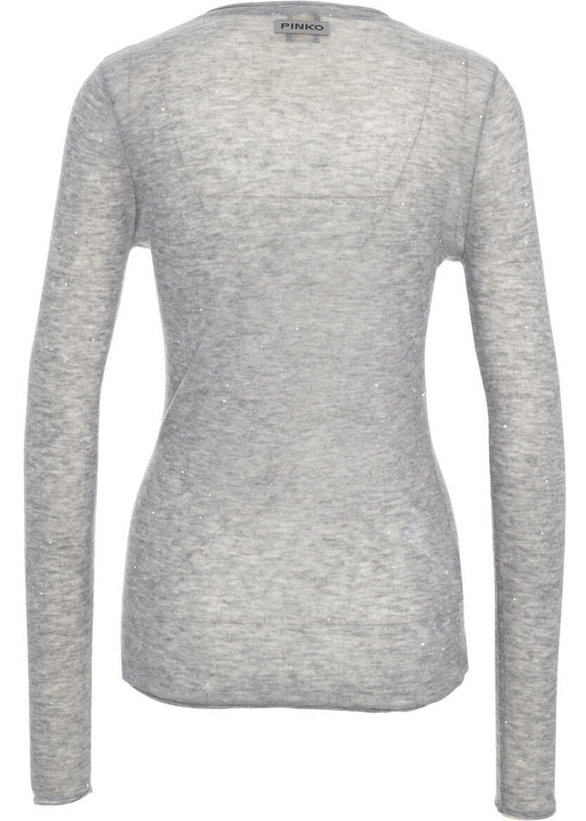 Pulovere Pinko Sweater with Lurex Inserts Grey Femei (BM 19032589) 7