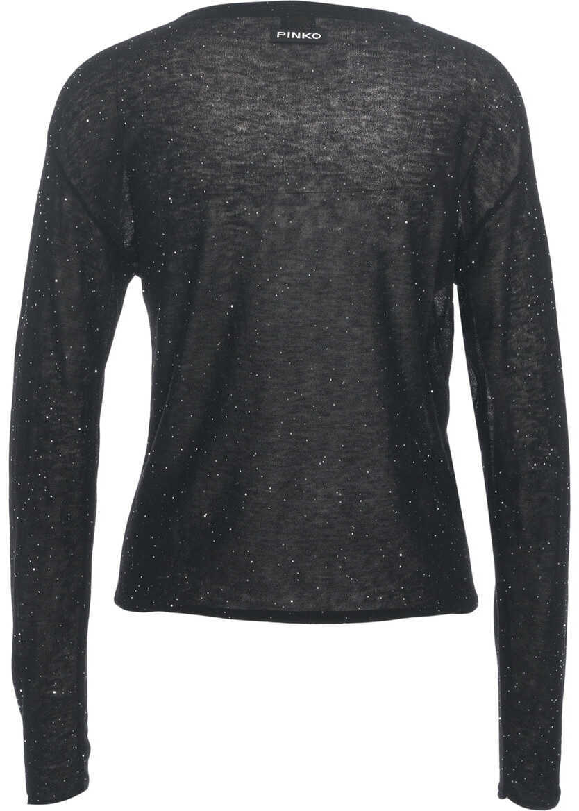 Pulovere Pinko Sweater with Glitter Finish Salomone Black Femei (BM 19032601) 3