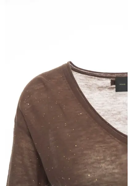 Pulovere Pinko Sweater with Glitter Finish Salomone Brown Femei (BM 19032601) 5