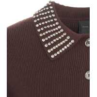 Pulovere casual Dama - Pulovere casual Pinko Pullover with Rhinestones Emilia Brown Femei (BM 19032631) - B-mall.ro