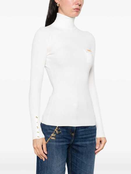 Pulovere Elisabetta Franchi Ribbed Turtleneck Sweater White Femei (BM 19032640) 3