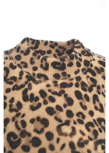 Pulovere Semicouture Sweater with animal print Brown Femei (BM 19032655) 5
