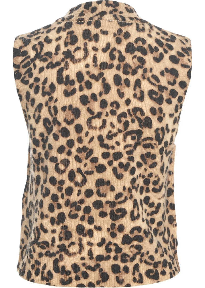 Pulovere Semicouture Sweater with animal print Brown Femei (BM 19032655) 8