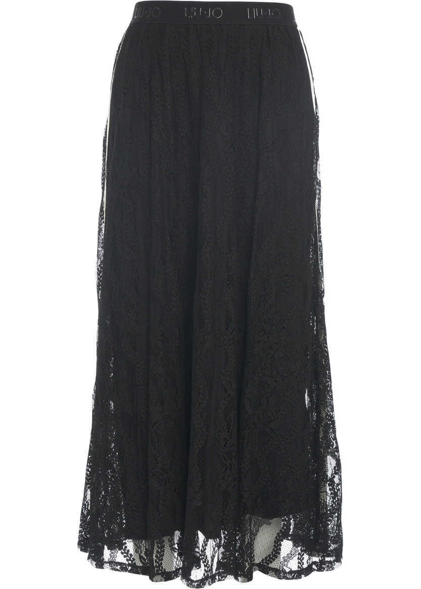 Fuste lungi Liu Jo Lace maxi skirt Black Femei (BM 19032697) 4