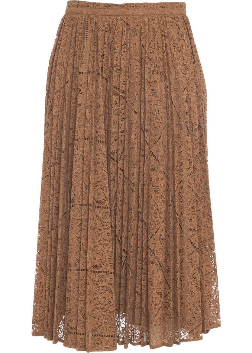 Fuste lungi Max Mara Pleated Maxi Skirt Leandro Beige Femei (BM 19032724) 5