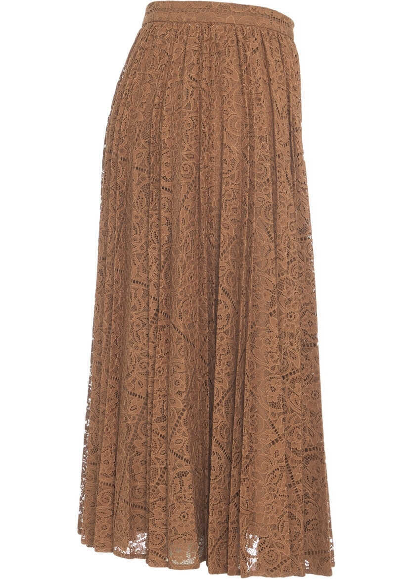 Fuste lungi Max Mara Pleated Maxi Skirt Leandro Beige Femei (BM 19032724) 6