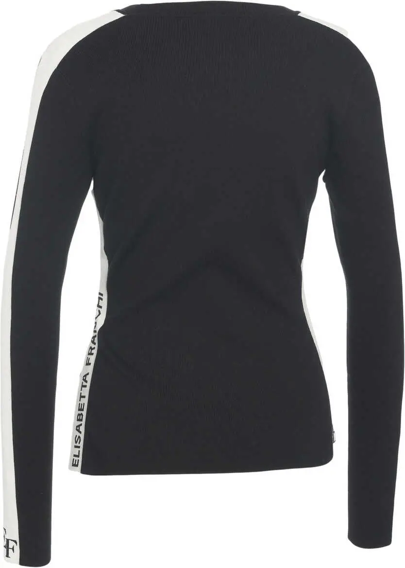 Tricouri Elisabetta Franchi Knit top with logo details Black Femei (BM 19032727) 3