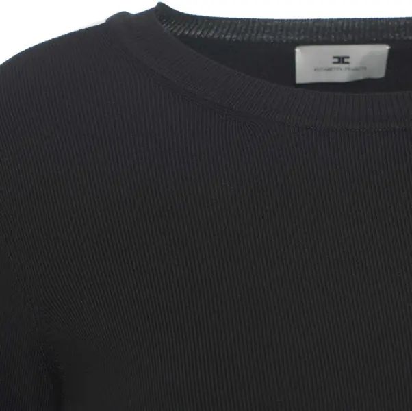 Tricouri Elisabetta Franchi Knit top with logo details Black Femei (BM 19032727) 4