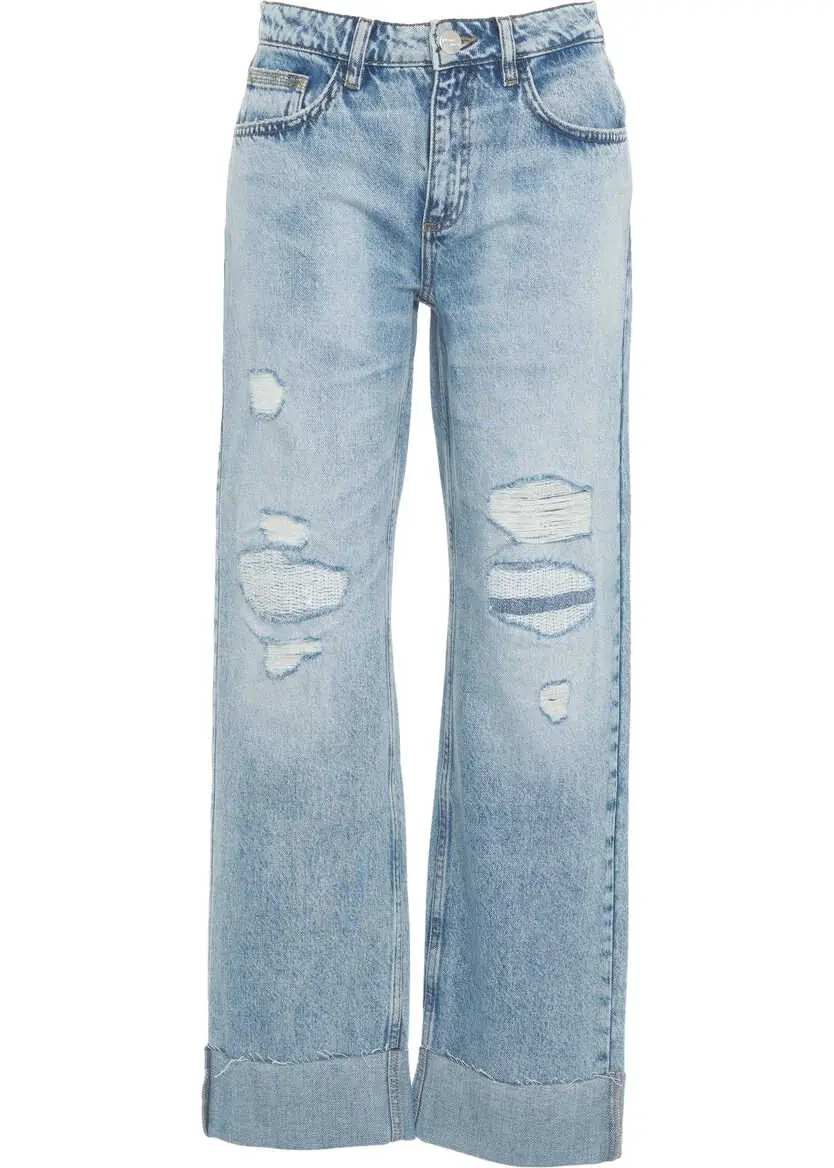 Blugi evazati Seventy & Mochi Wide leg jeans Stevie Turn Up Blue Femei (BM 19032778) 2