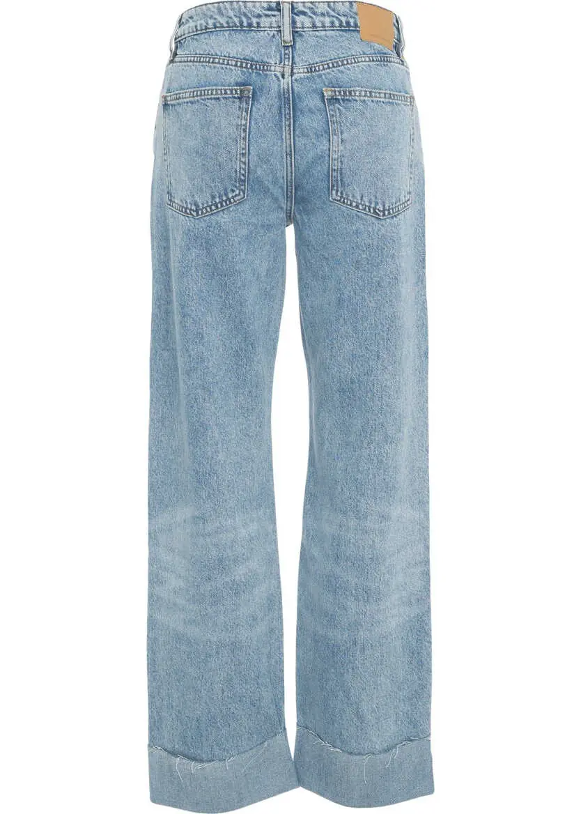 Blugi evazati Seventy & Mochi Wide leg jeans Stevie Turn Up Blue Femei (BM 19032778) 4