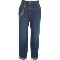 Blugi drepti Elisabetta Franchi Jeans with chain detail
