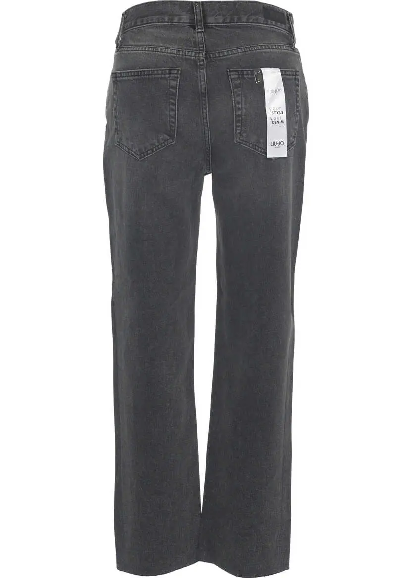 Blugi drepti Liu Jo Straight leg jeans with rhinestones Black Femei (BM 19032835) 4