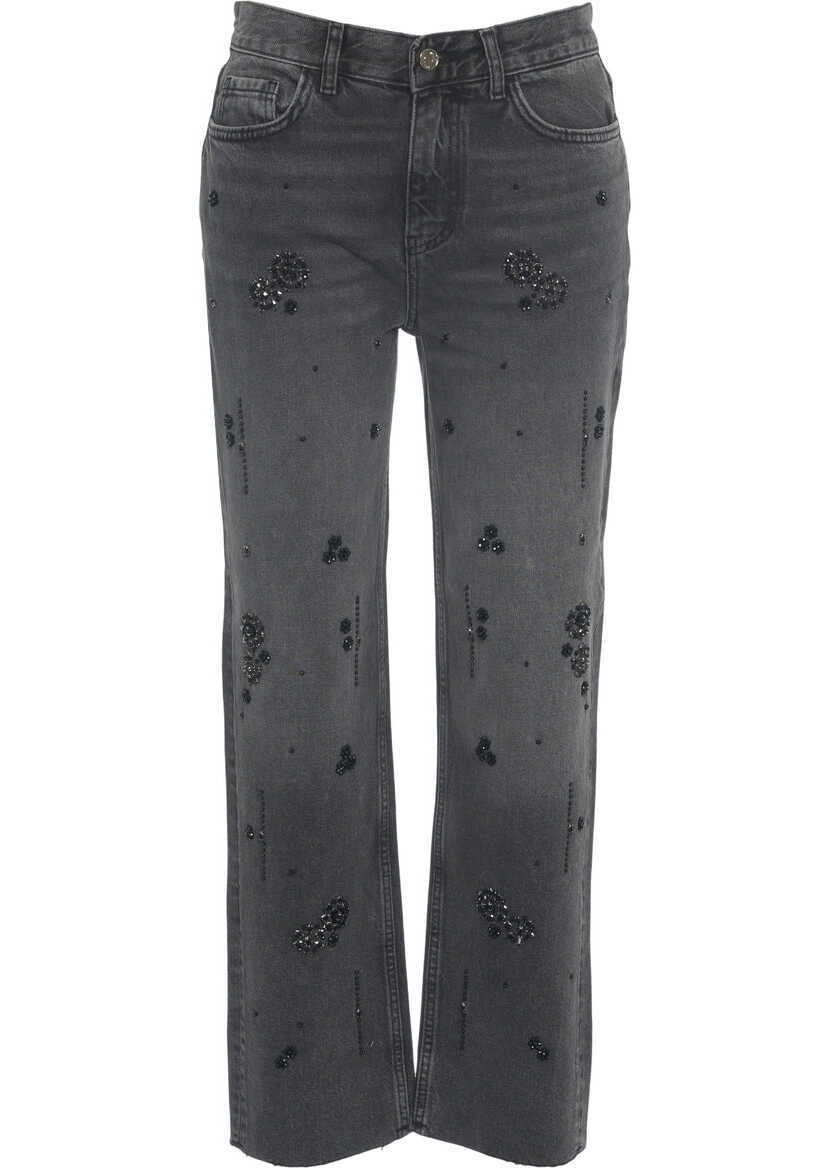 Blugi drepti Liu Jo Straight leg jeans with rhinestones Black Femei (BM 19032835) 1