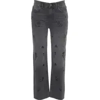 Blugi drepti Straight leg jeans with rhinestones Femei