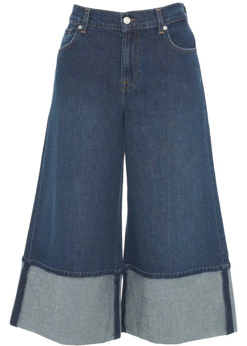 Blugi evazati 7 For All Mankind Wide leg jeans Culotte Blue Femei (BM 19032859) 2