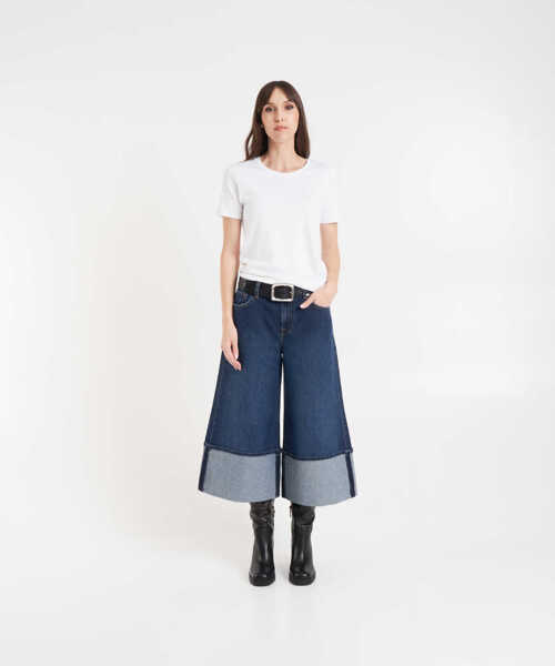 Blugi evazati 7 For All Mankind Wide leg jeans Culotte Blue Femei (BM 19032859) 3