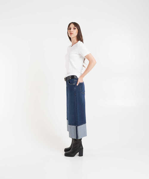 Blugi evazati 7 For All Mankind Wide leg jeans Culotte Blue Femei (BM 19032859) 4