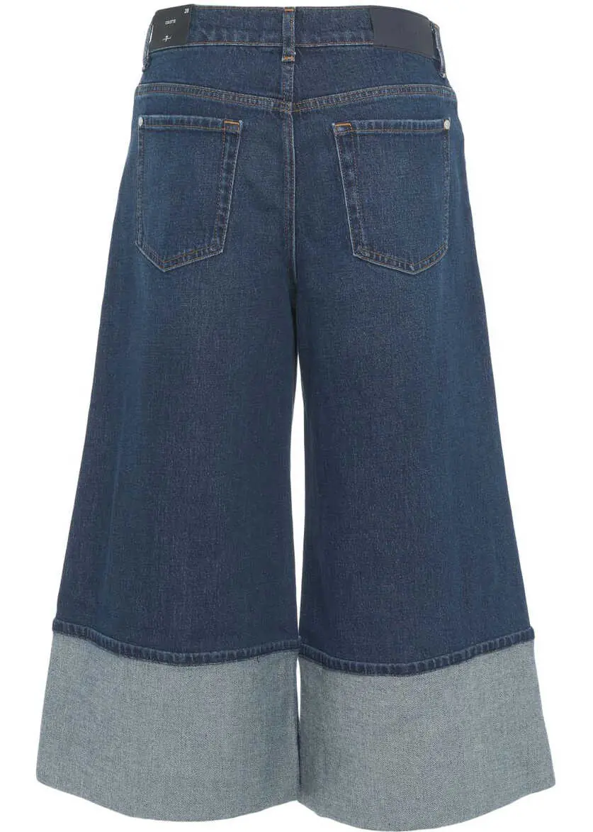 Blugi evazati 7 For All Mankind Wide leg jeans Culotte Blue Femei (BM 19032859) 6