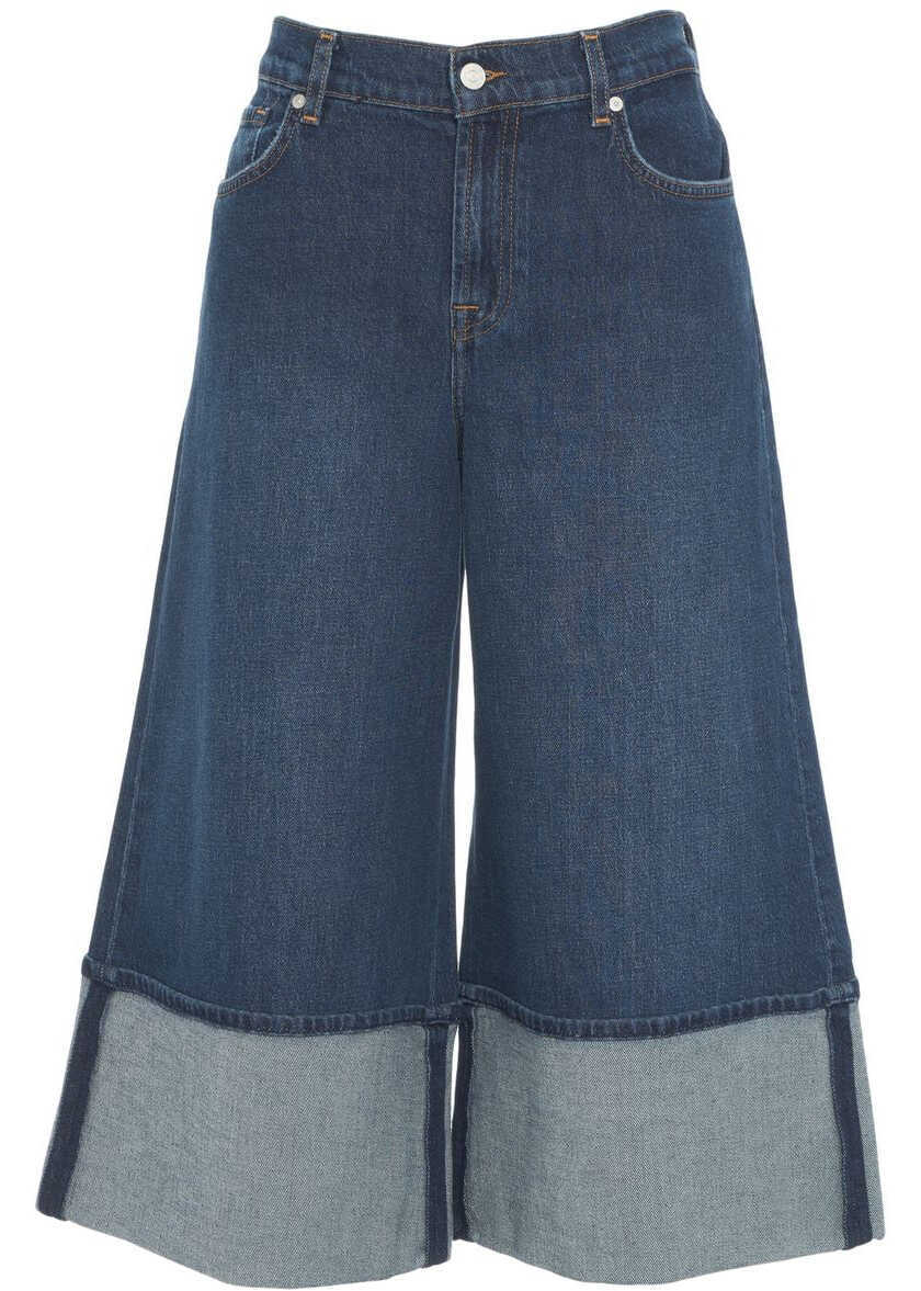 Blugi evazati 7 For All Mankind Wide leg jeans Culotte Blue Femei (BM 19032859) 7