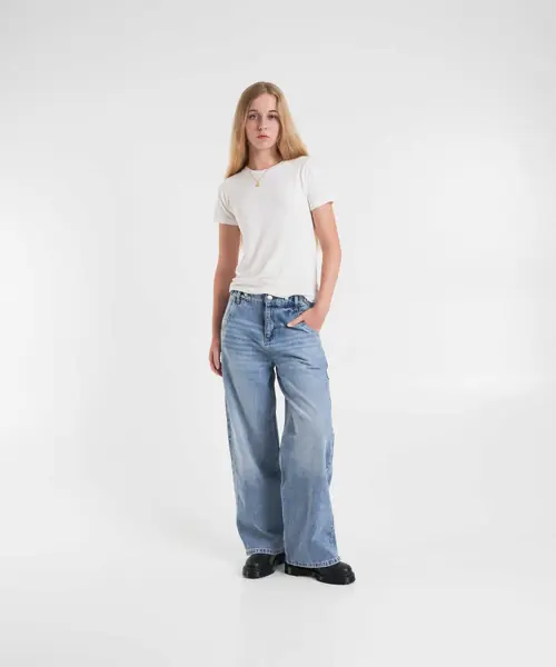 Blugi evazati Seventy & Mochi Wide leg jeans Ali tab Blue Femei (BM 19032871) 3