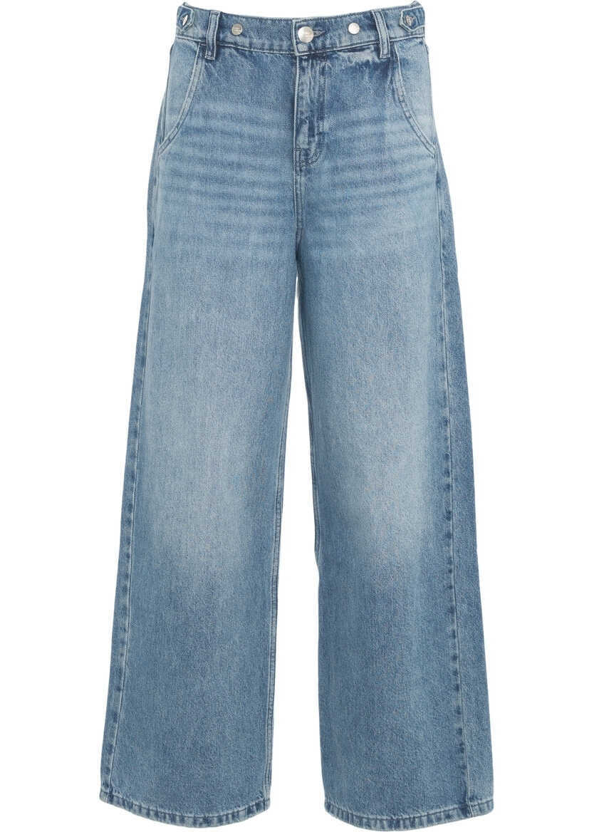 Blugi evazati Seventy & Mochi Wide leg jeans Ali tab Blue Femei (BM 19032871) 7
